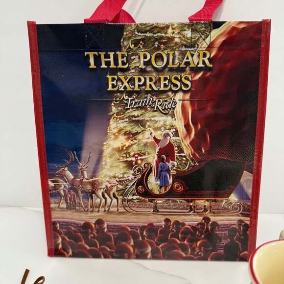 2025 Polar Express Train Ride Gift Set Raised Ceramic Mug Bag Ticket Bell NEW - Picture 4 of 13